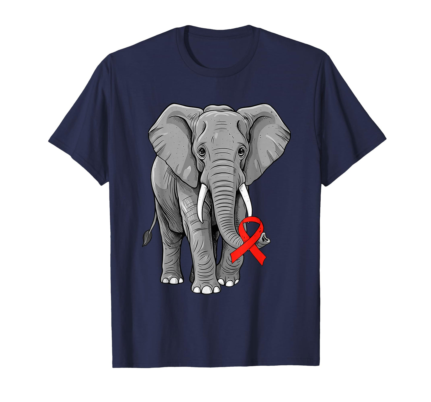 Blood Cancer Awareness Elephant Ribbon Red Support Adult Kid T-Shirt