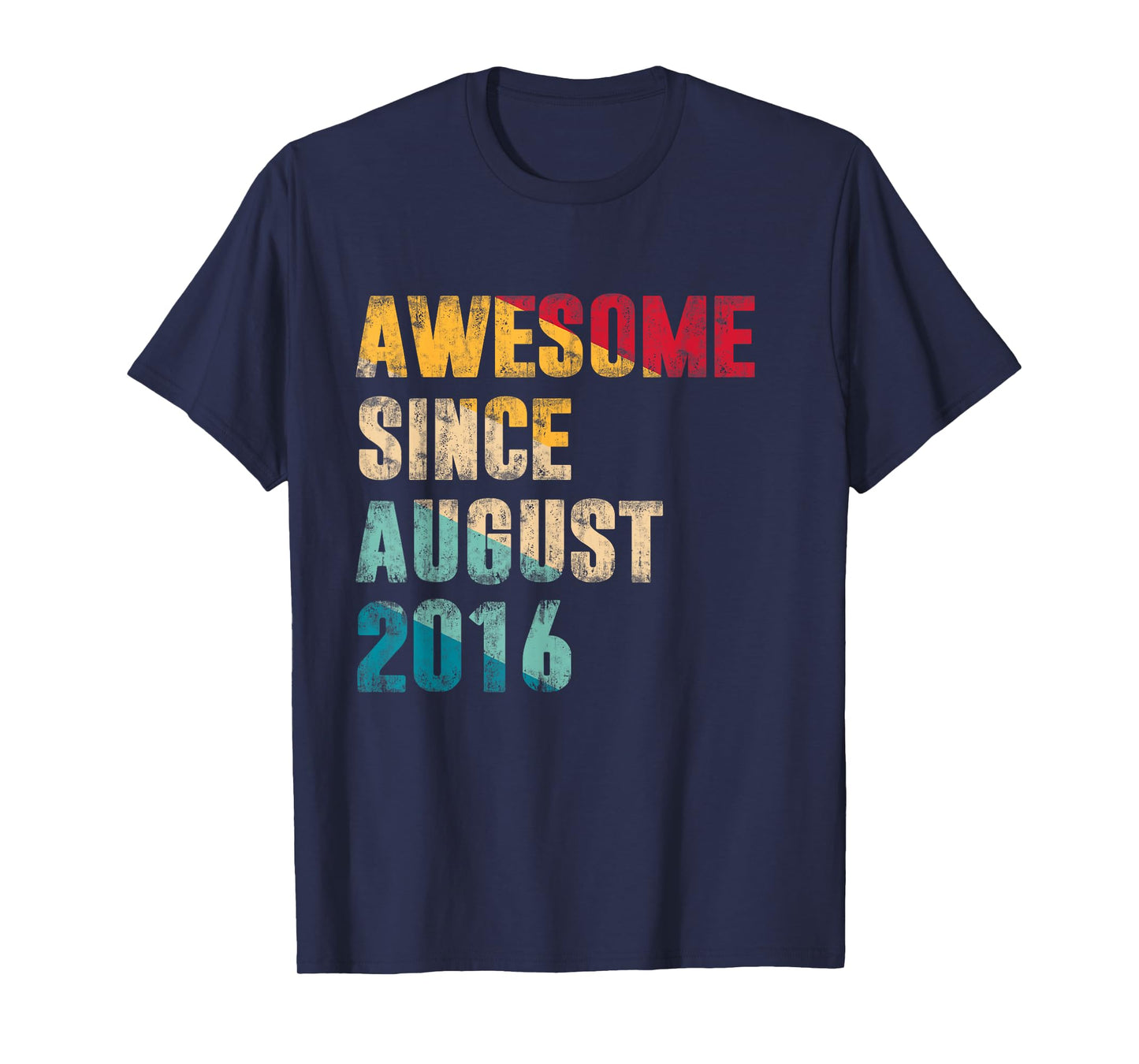 8 Years Old Bday Gift Awesome Since August 2016 8th Birthday T-Shirt