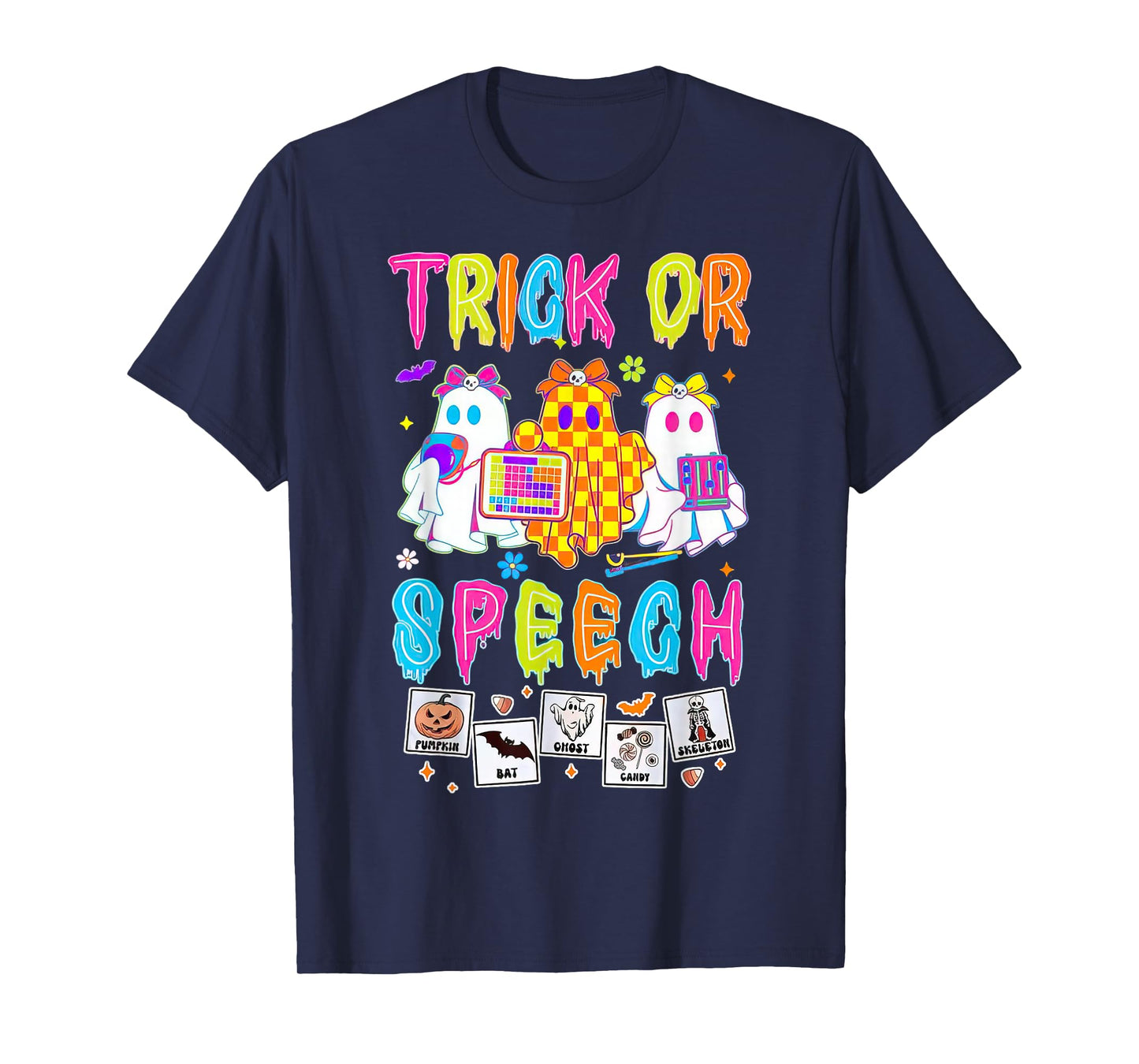 Trick Or Speech Halloween Therapy Speech Boo Ghost T-Shirt