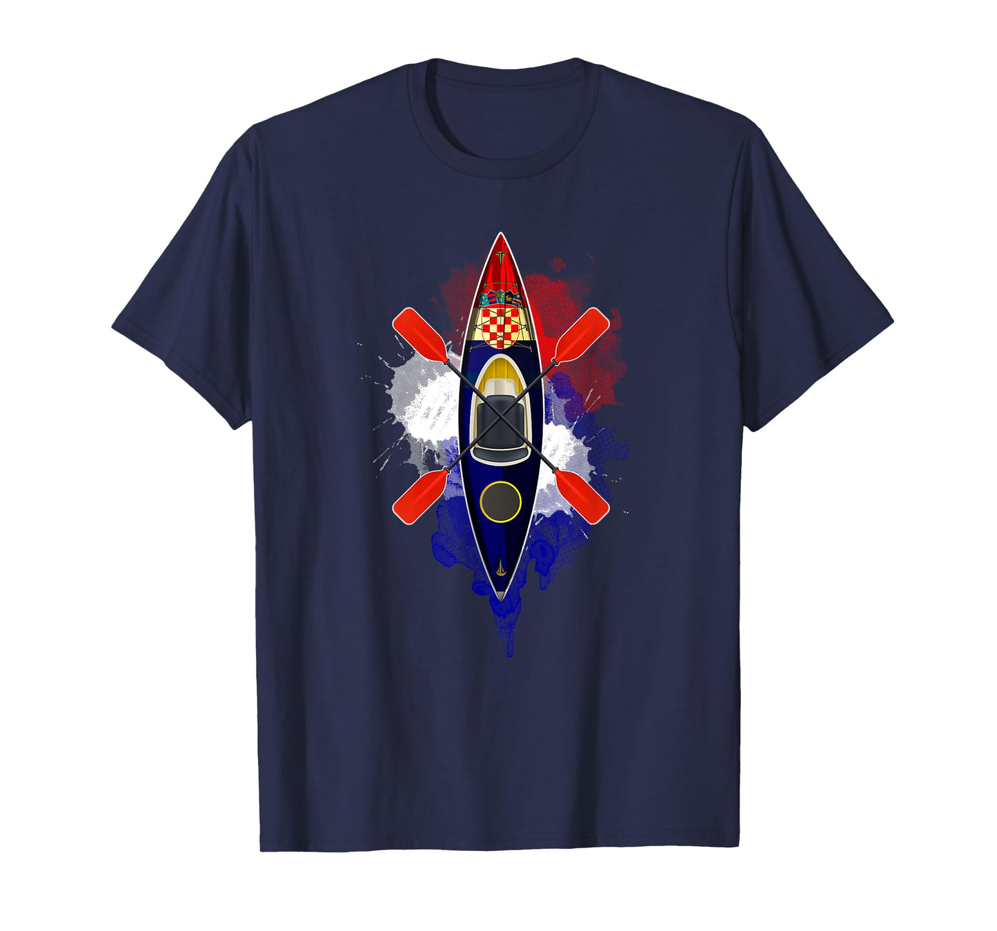 Kayaker Canoeing Paddling Croatia Flag T-Shirt