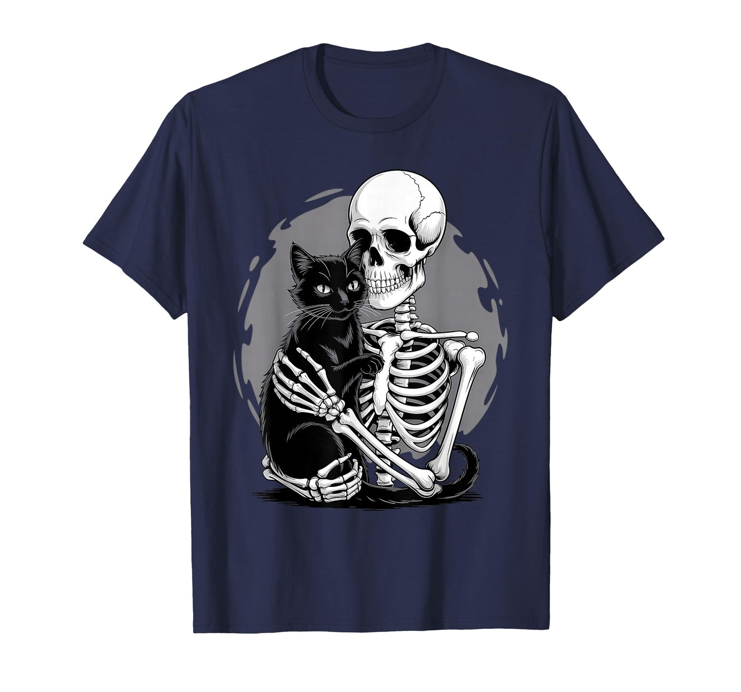Skeleton Cat Skull Kitty Goth Cute Halloween Men Women T-Shirt
