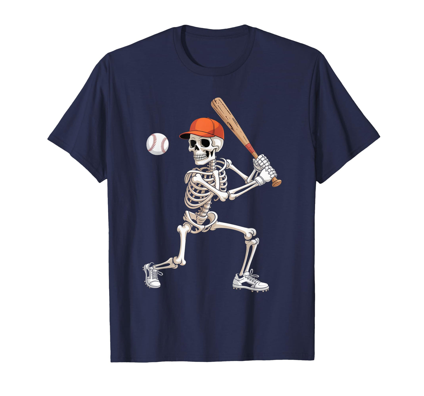 Skeleton Baseball Halloween Costume Funny Men Boys Kids T-Shirt