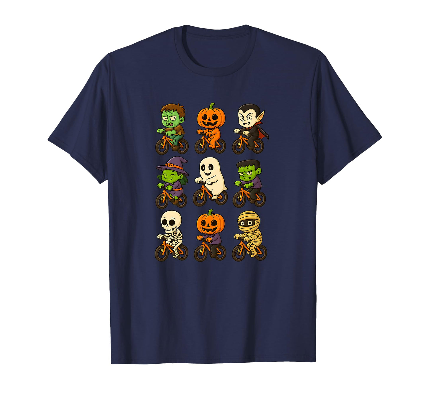 Funny Halloween Monsters Riding Bikes Costume Toddlers T-Shirt