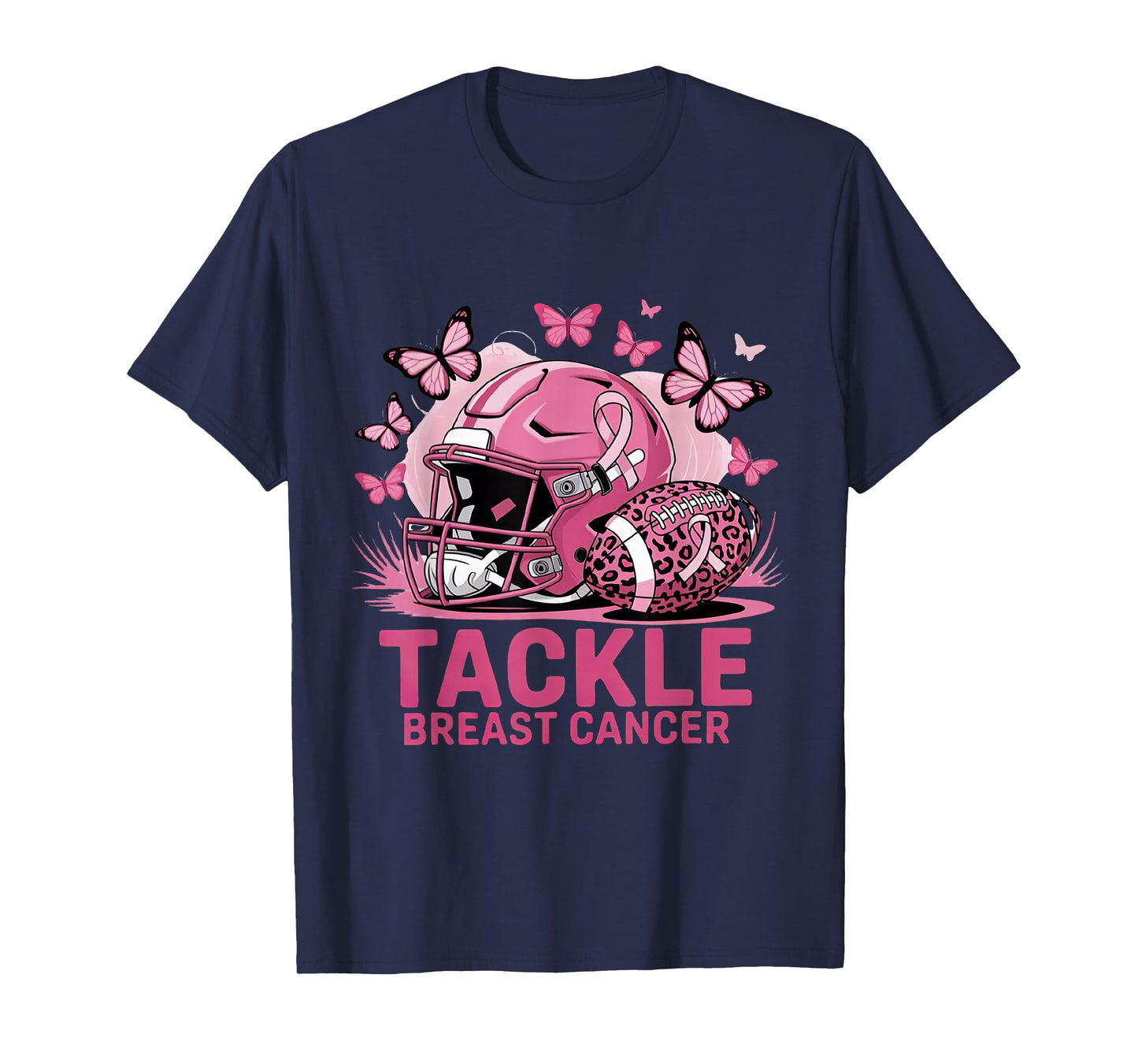 Breast Cancer Awareness Football Pink Tackle Breast Cancer T-Shirt