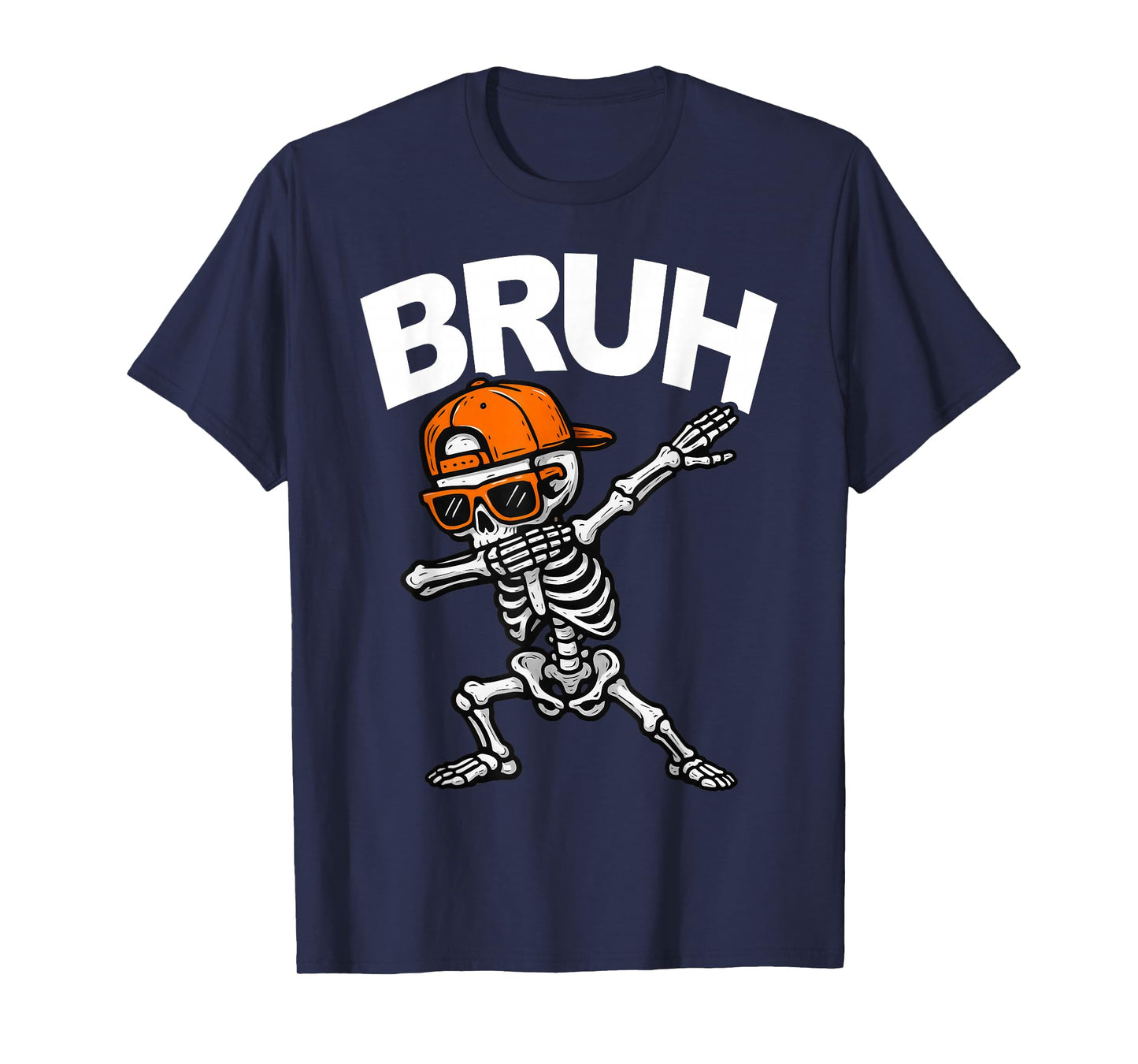 Dabbing Skeleton Bruh Halloween Dab Trick Or Treat Boys Kids T-Shirt