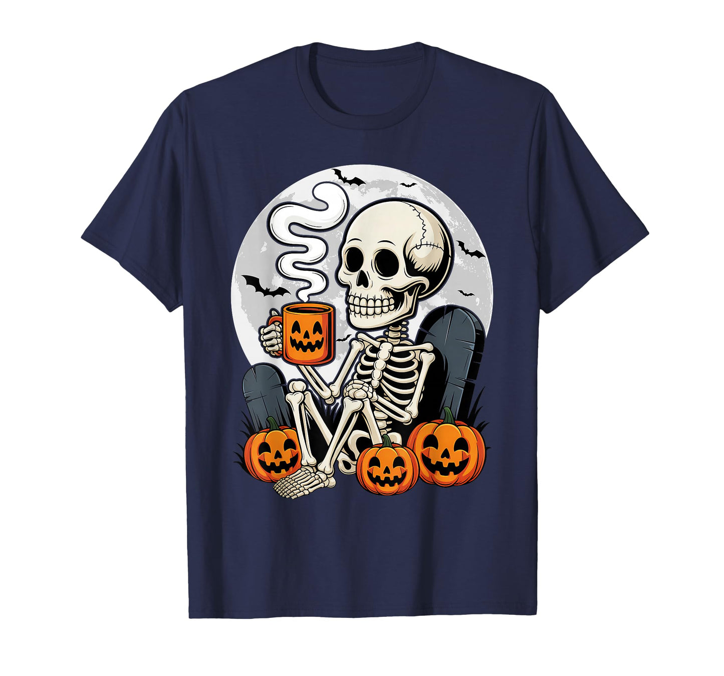 Halloween Skeleton Coffee T-Shirt