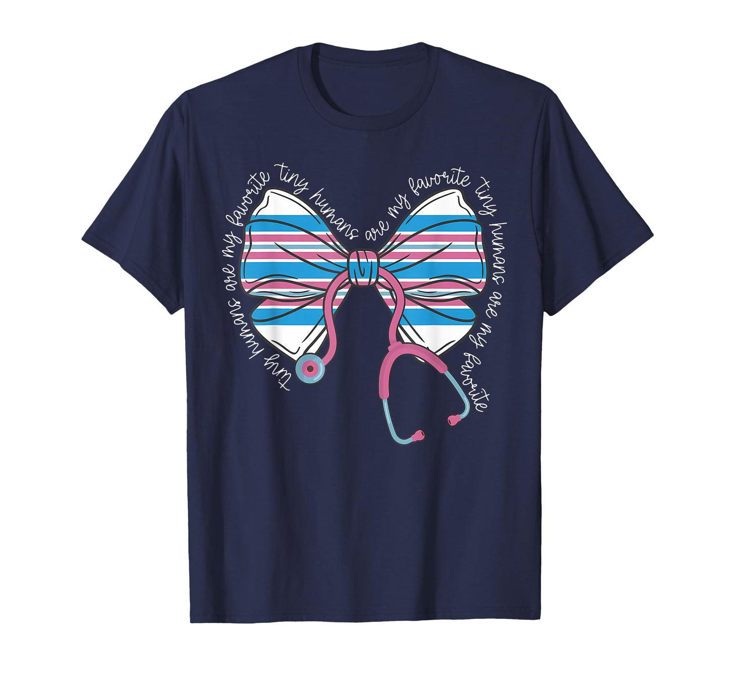 Pink Stethoscope Coquette Bow Baby Blanket NICU Nurse T-Shirt