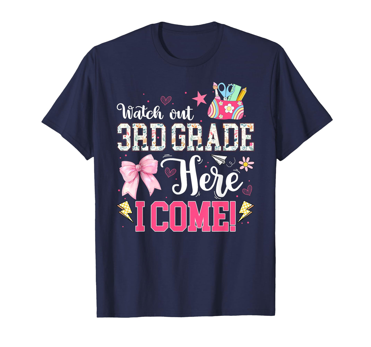 Watch Out Third Grade Here I Come Back To School 2025 T-Shirt