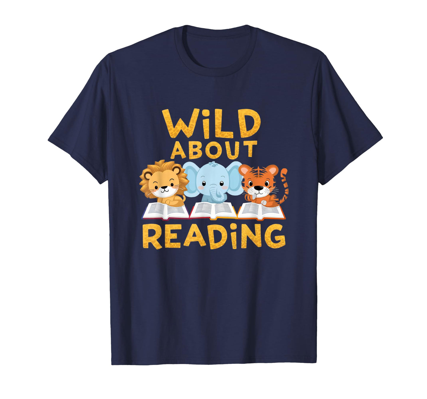 Wild About Reading Cute Animal Book Lover Kids T-Shirt