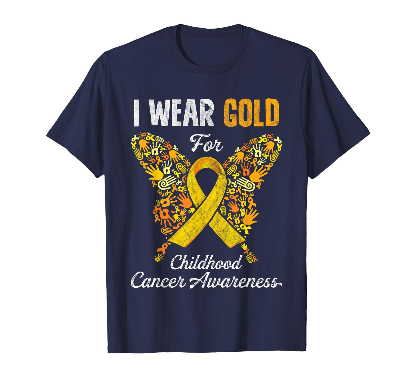 I Wear Gold For Childhood Cancer Awareness Gift for Kids T-Shirt