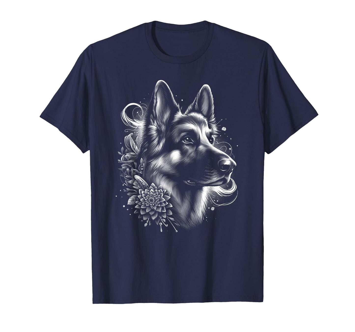 Cool German Shepherd as an Ornate Portrait T-Shirt