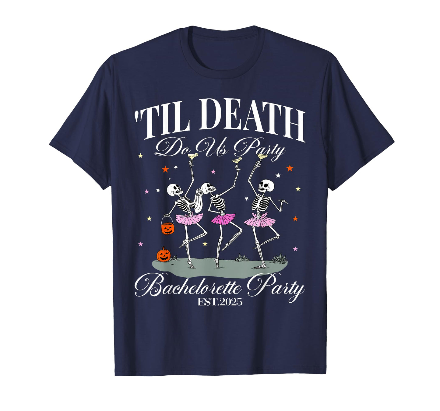 Til Death Do Us Party Retro Halloween Bachelorette Matching T-Shirt