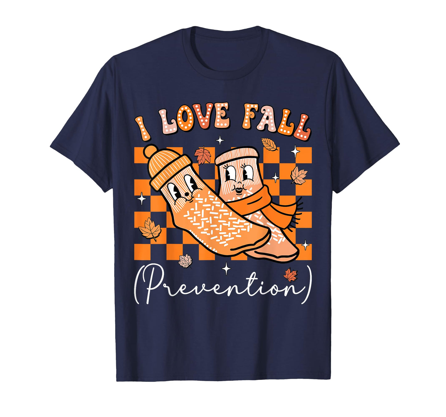 I Love Fall Prevention Fall Physical Therapy Women Nurse T-Shirt