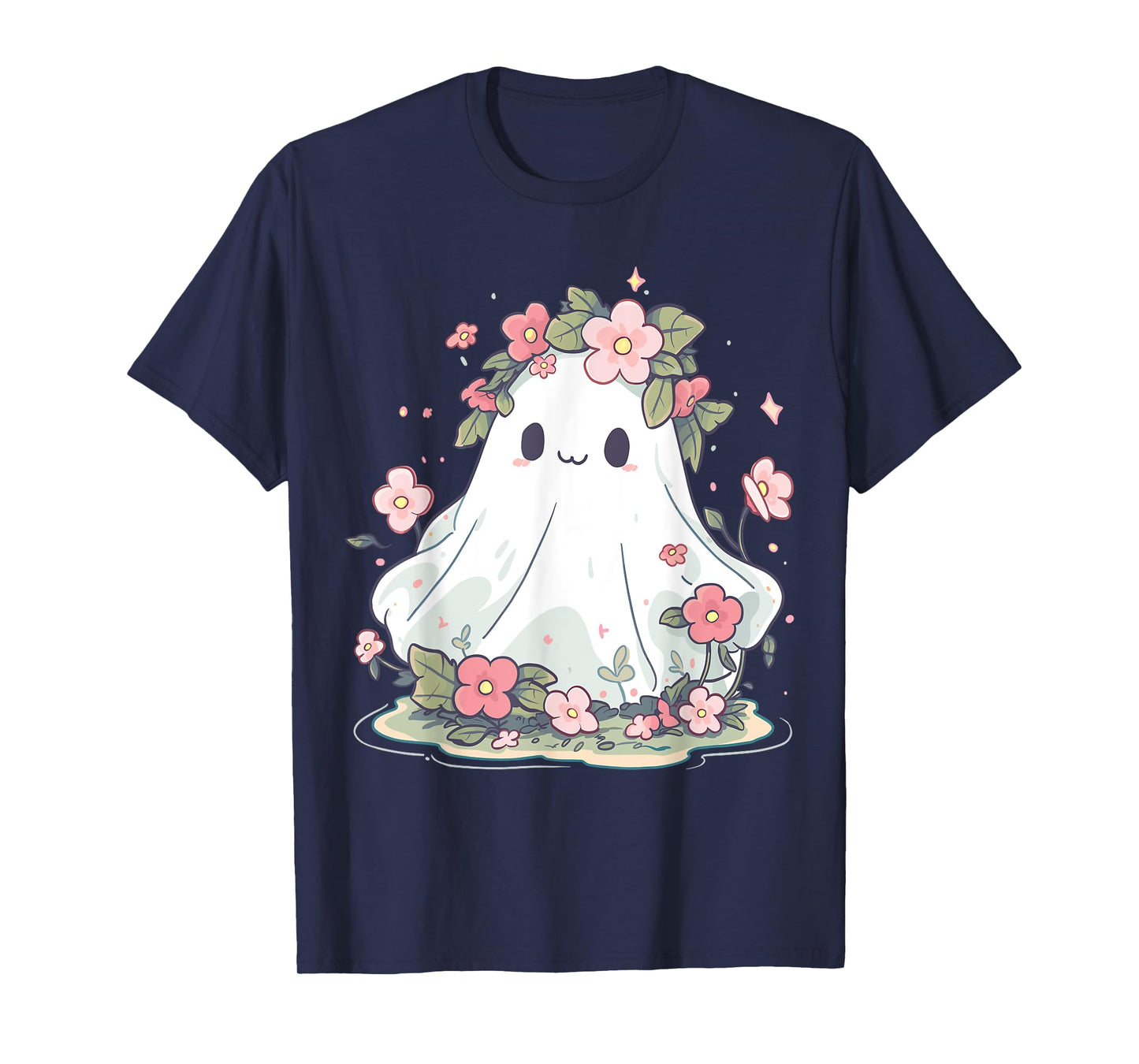 Women Halloween Shirt Floral Ghost Halloween Costume T-Shirt