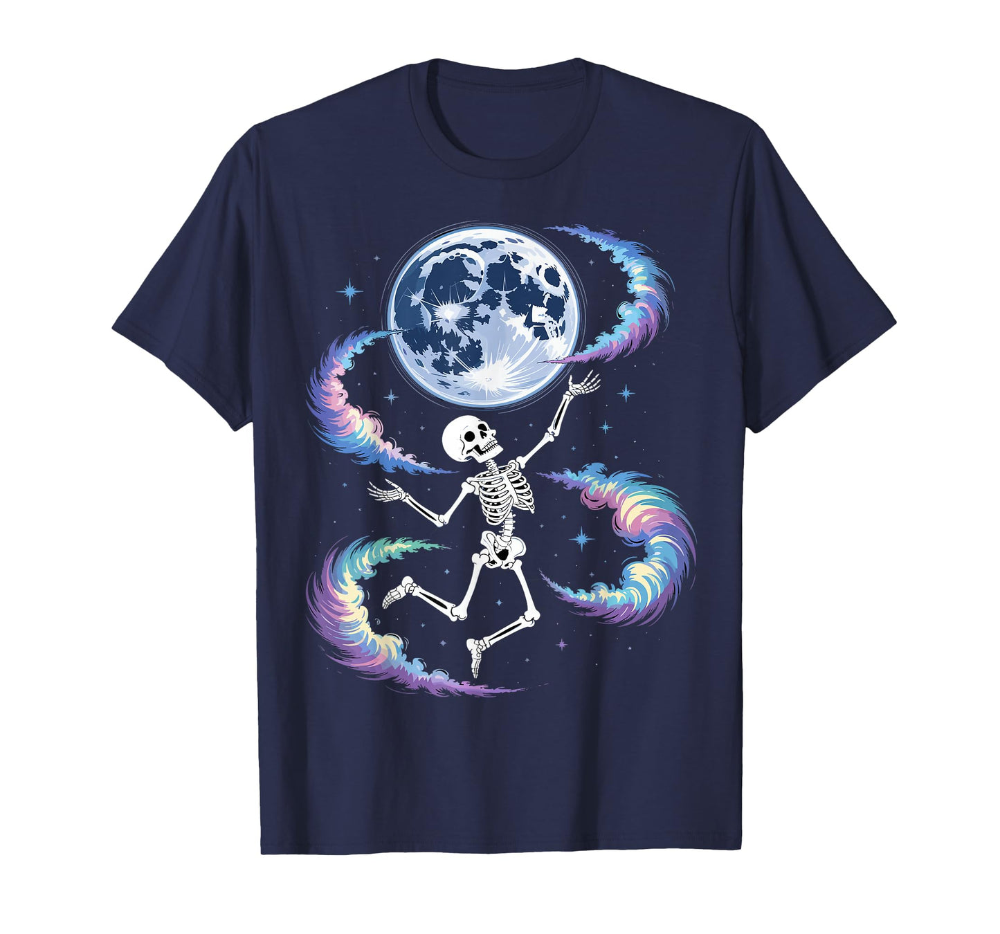Skeleton Dancing Under The Moon Funny Spooky T-Shirt