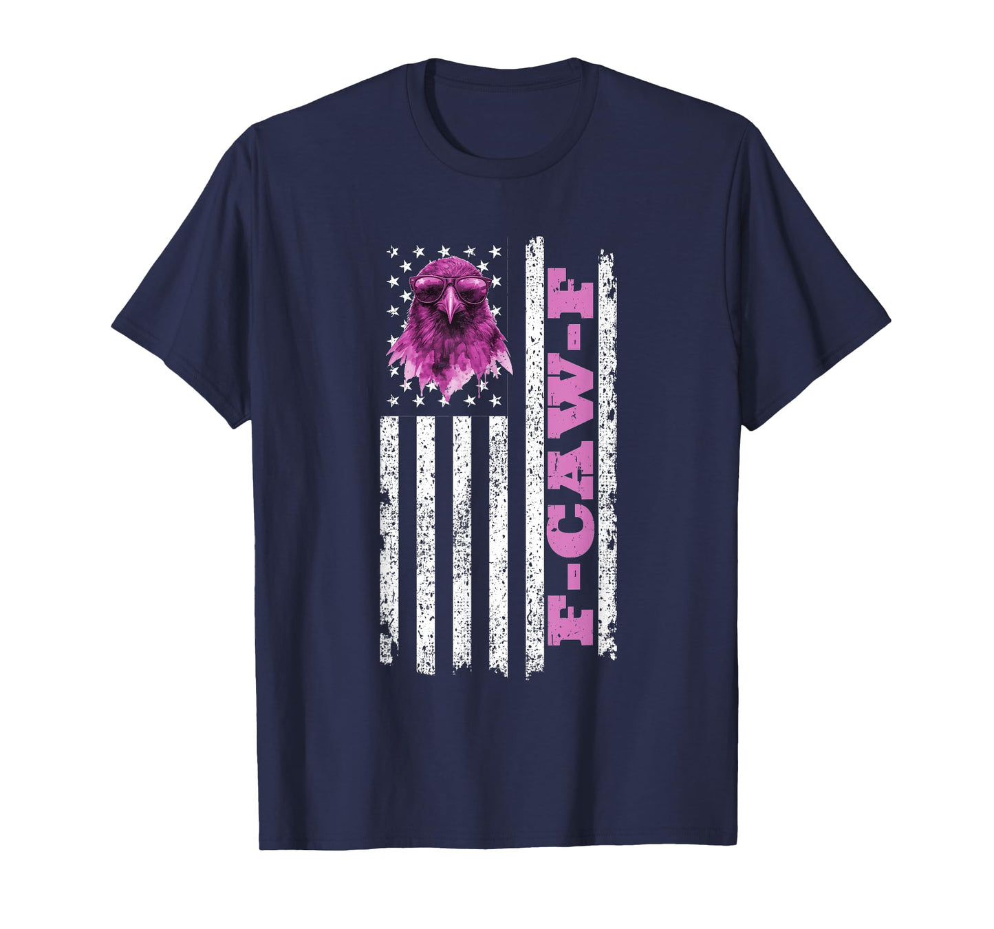 F-Caw-F Funny Retro Crow Raven Meme American Flag Men Women T-Shirt