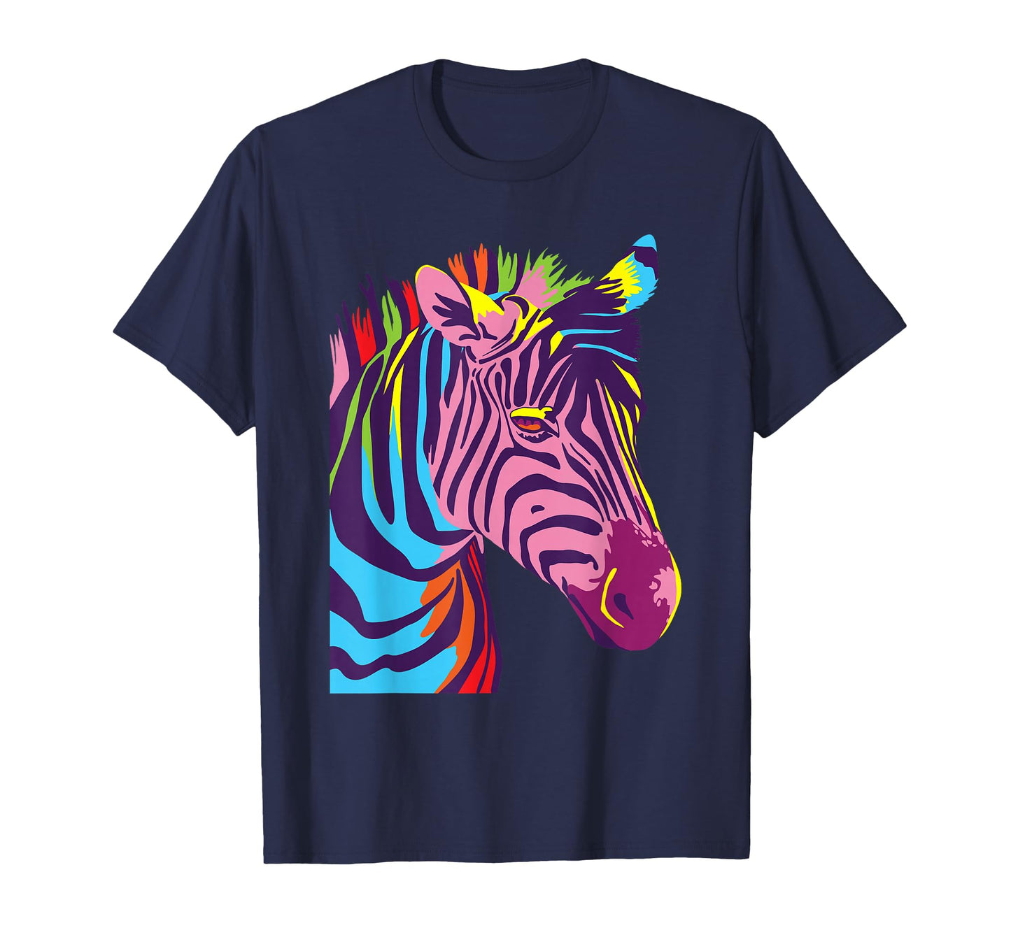 Colorful Zebra Head - Wildlife Biologist Zookeeper Zoologist T-Shirt