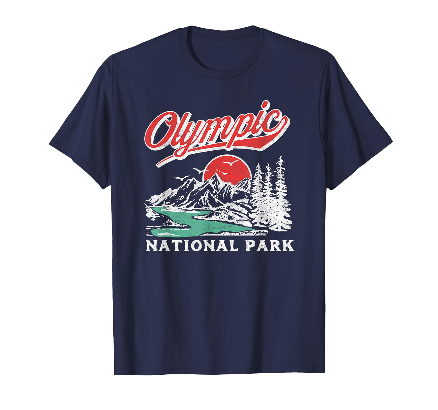 Olympic National Park Retro 80s Mountains Graphic T-Shirt