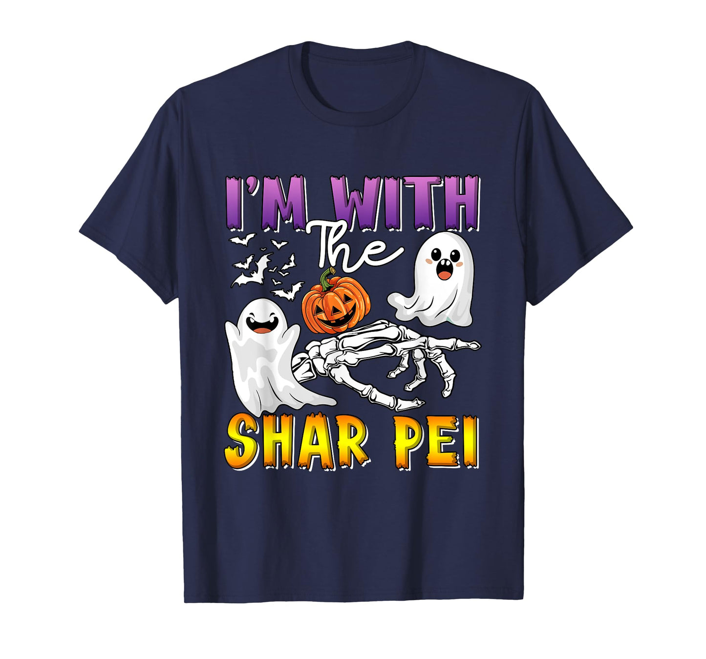 I'm with Shar Pei Halloween Boo Ghost Funny Single Owner T-Shirt