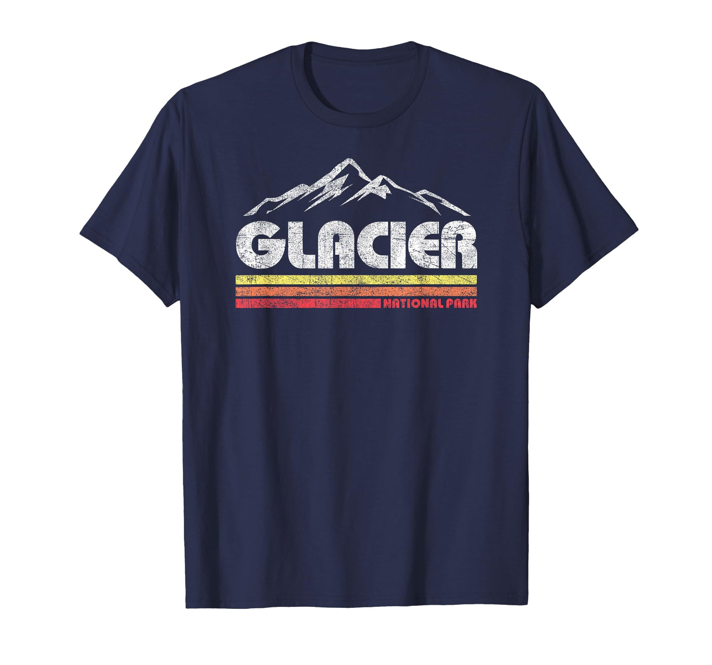 Vintage Glacier National Park Retro Mountain Souvenir Nature T-Shirt