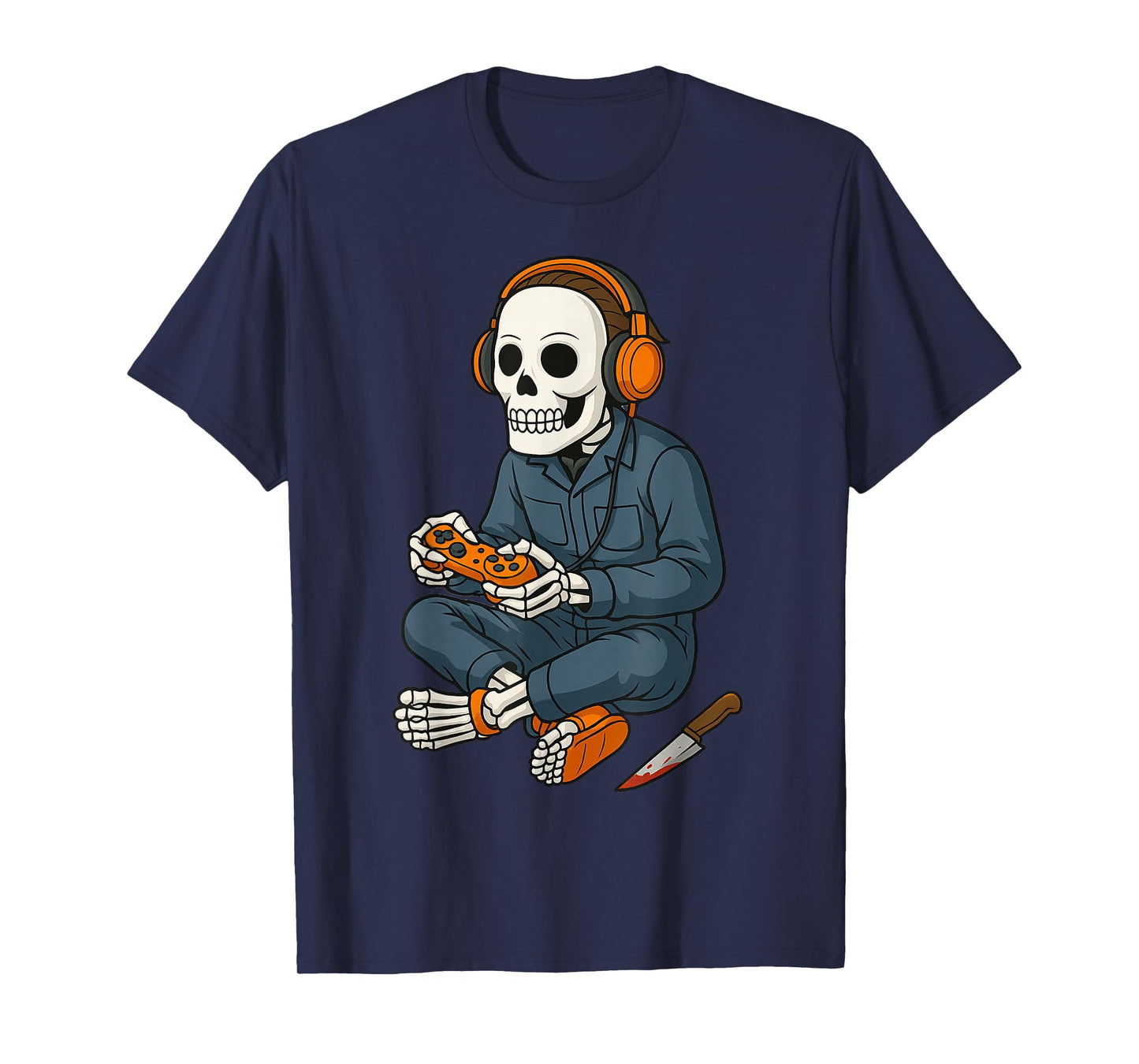 Halloween Skeleton Gamer Video Gaming Funny Skeleton Gaming T-Shirt