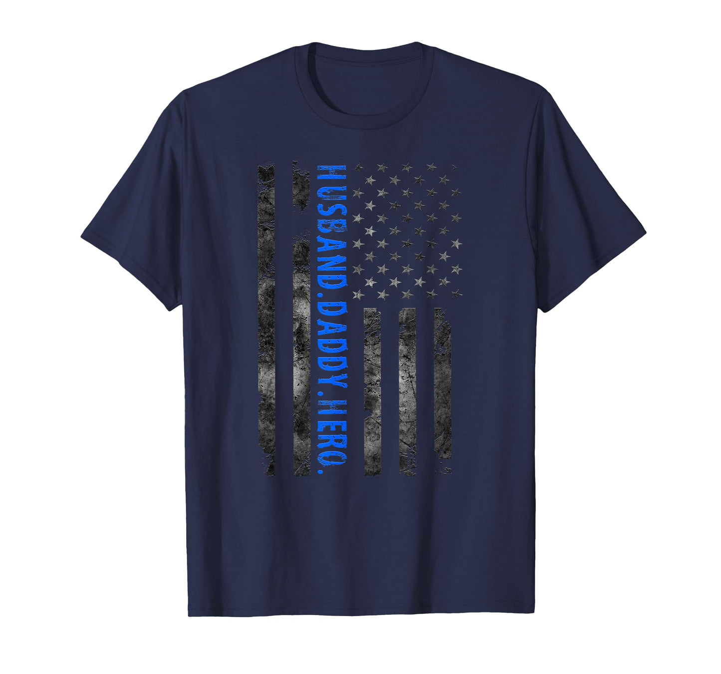 Husband Daddy Hero Police Officer Sheriff Deputy Fathers Day T-Shirt