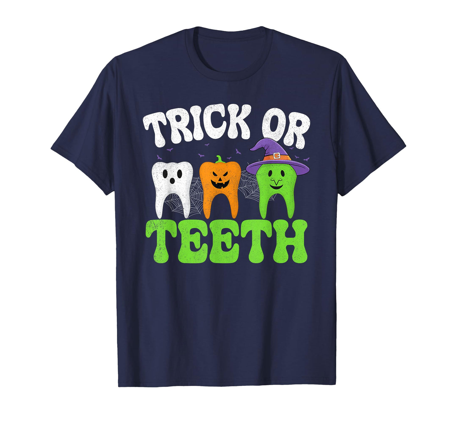 Trick or Teeth Ghost Pumpkin Witch Dental Halloween Dentist T-Shirt