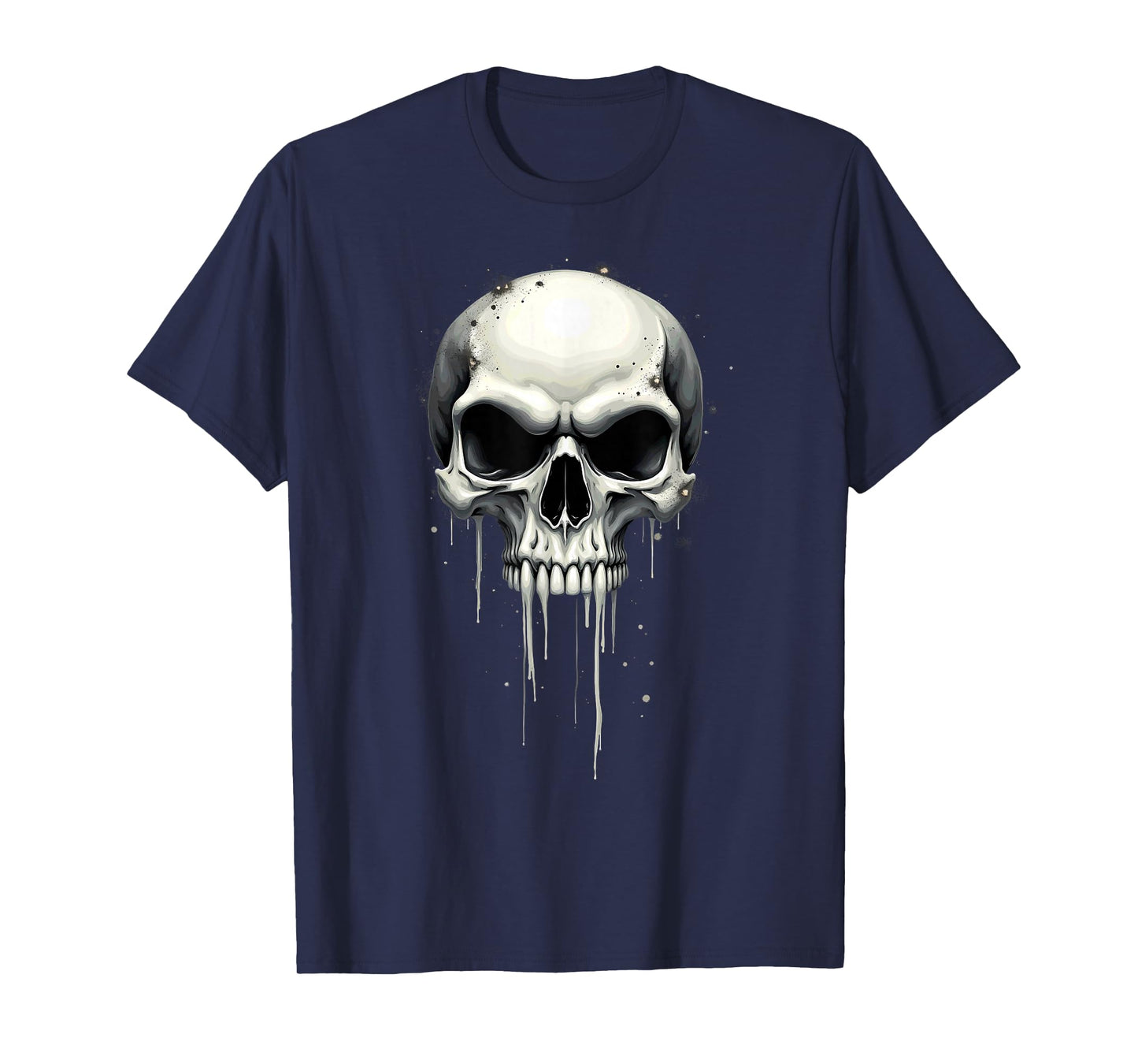 Melting Scary Skull Drip Skeleton Halloween T-Shirt