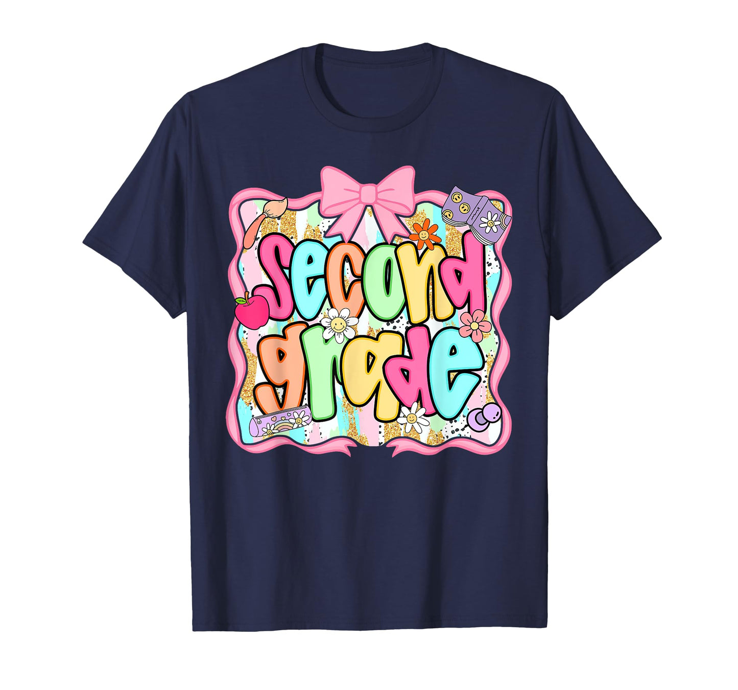 Back To School 2nd Grade Second Grade Preppy Teacher Girl T-Shirt