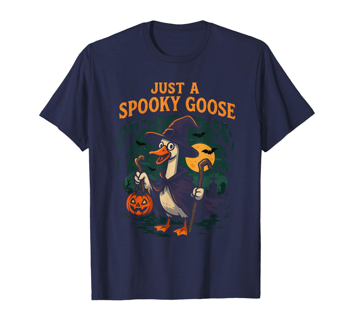 Just A Spooky Goose Halloween Skeleton Costume Silly Goose T-Shirt