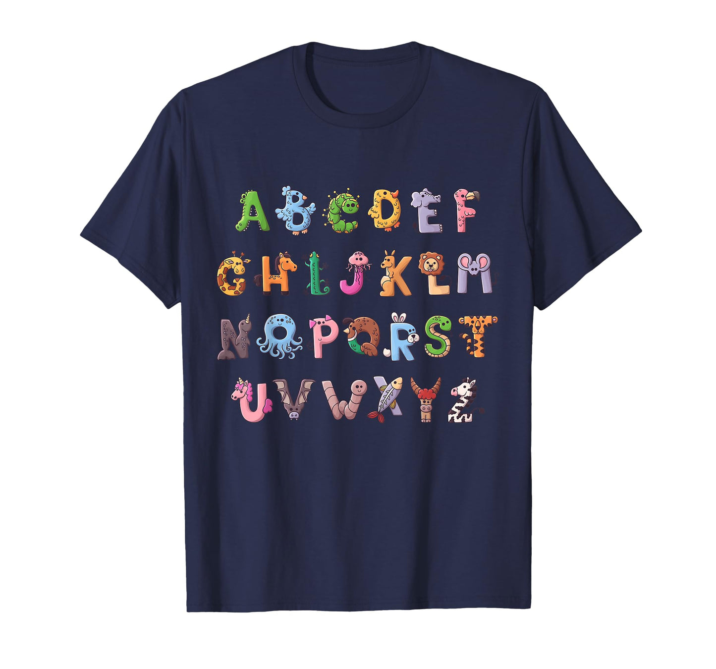 Funy Alphabet ABCs Animal Learning Kindergarten Teacher T-Shirt