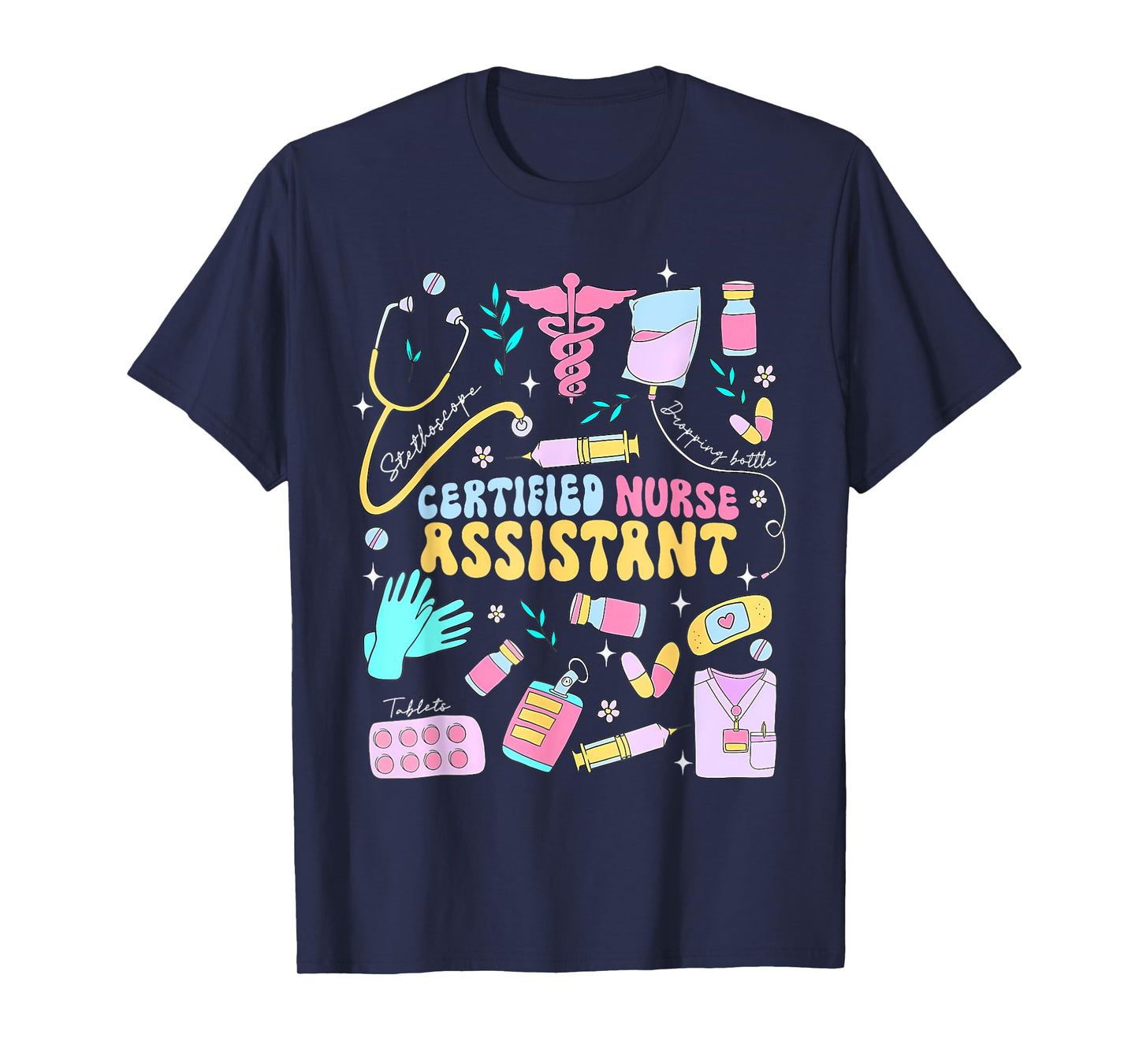 CNA Certified Nursing Assistant Funny Nurse CNA Life T-Shirt, Small, Black
