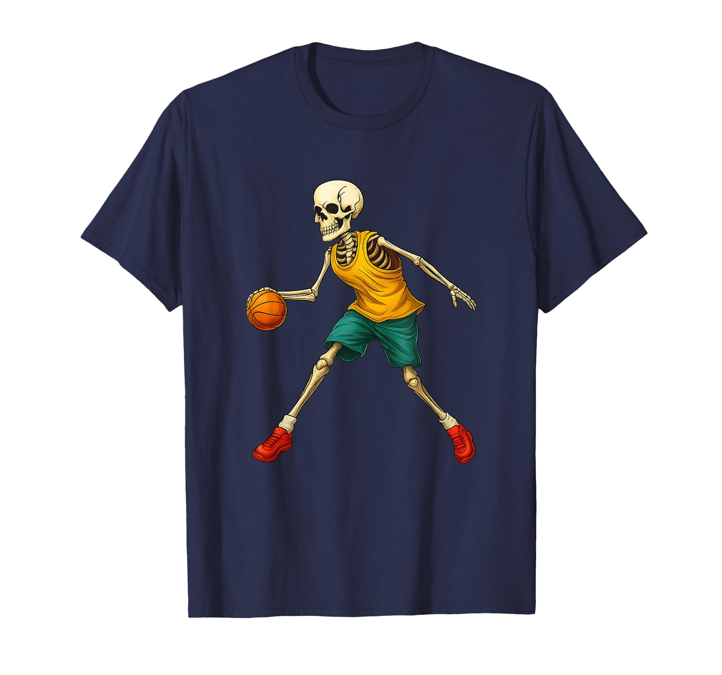 Basketball Skeleton Spooky Sports Halloween Design T-Shirt