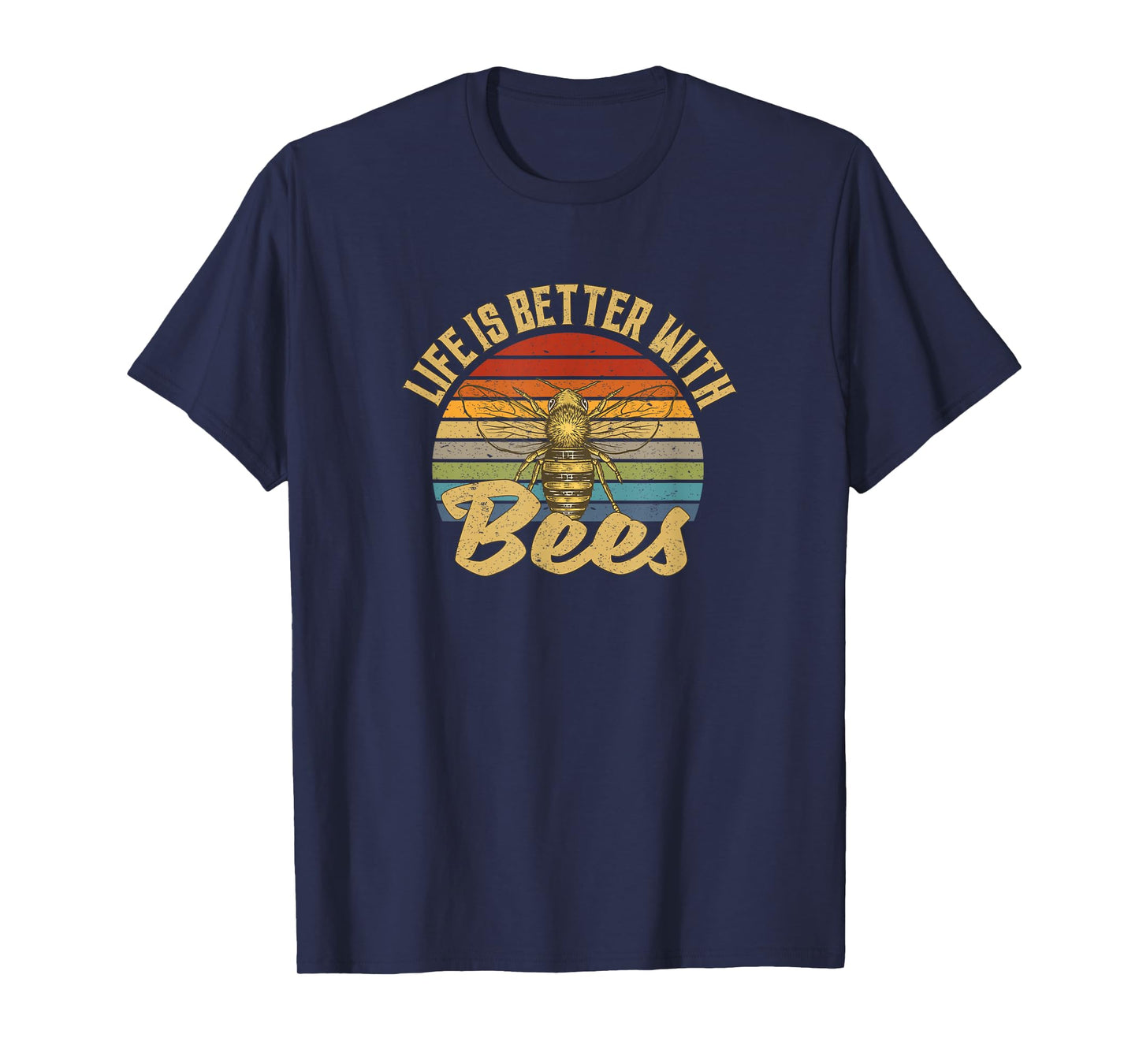 Life Is Better With Bees Retro Vintage T-Shirt