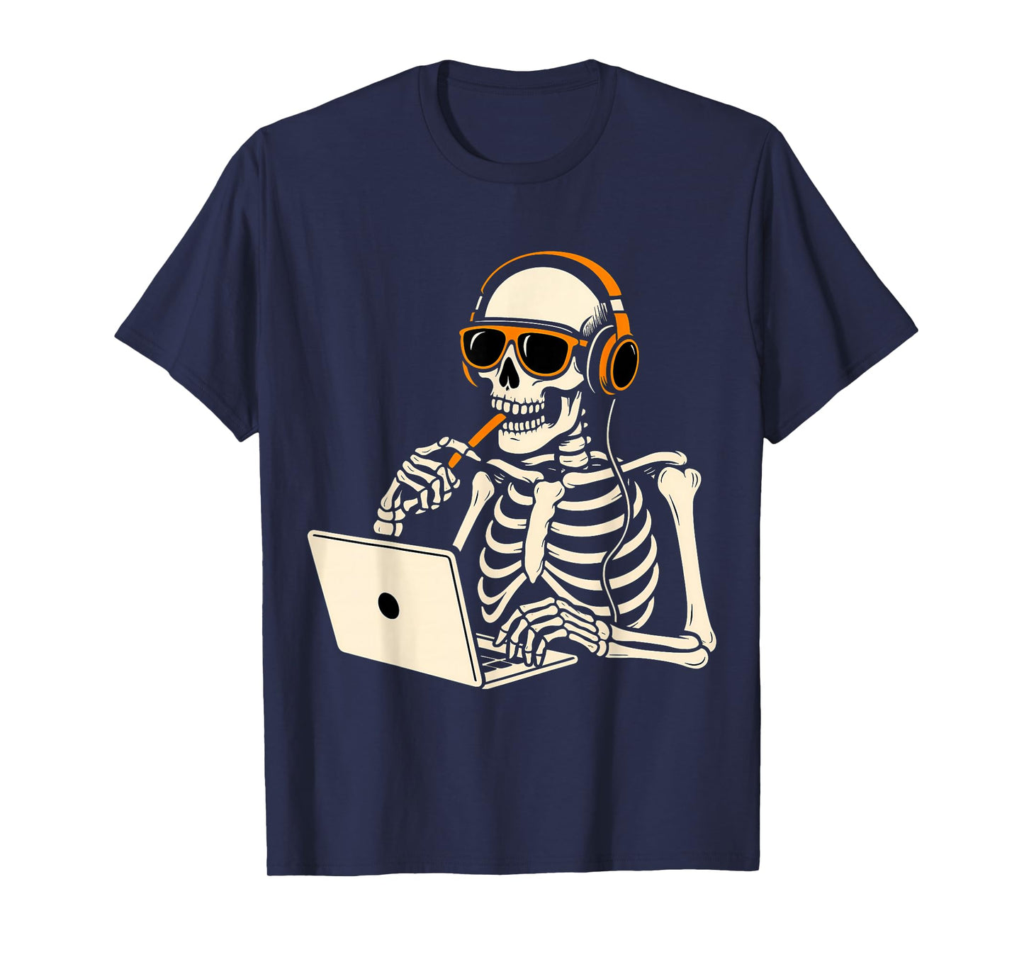 Halloween Music Skeleton Chilling Costume T-Shirt