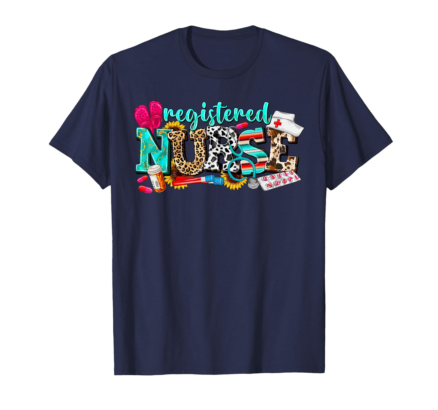 RN Nurse Leopard Print Registered Nurse Nursing School Women T-Shirt
