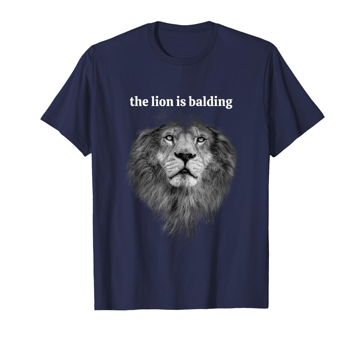 Funny Lion is balding Bald Lion Meme brainrot gen z Humour T-Shirt