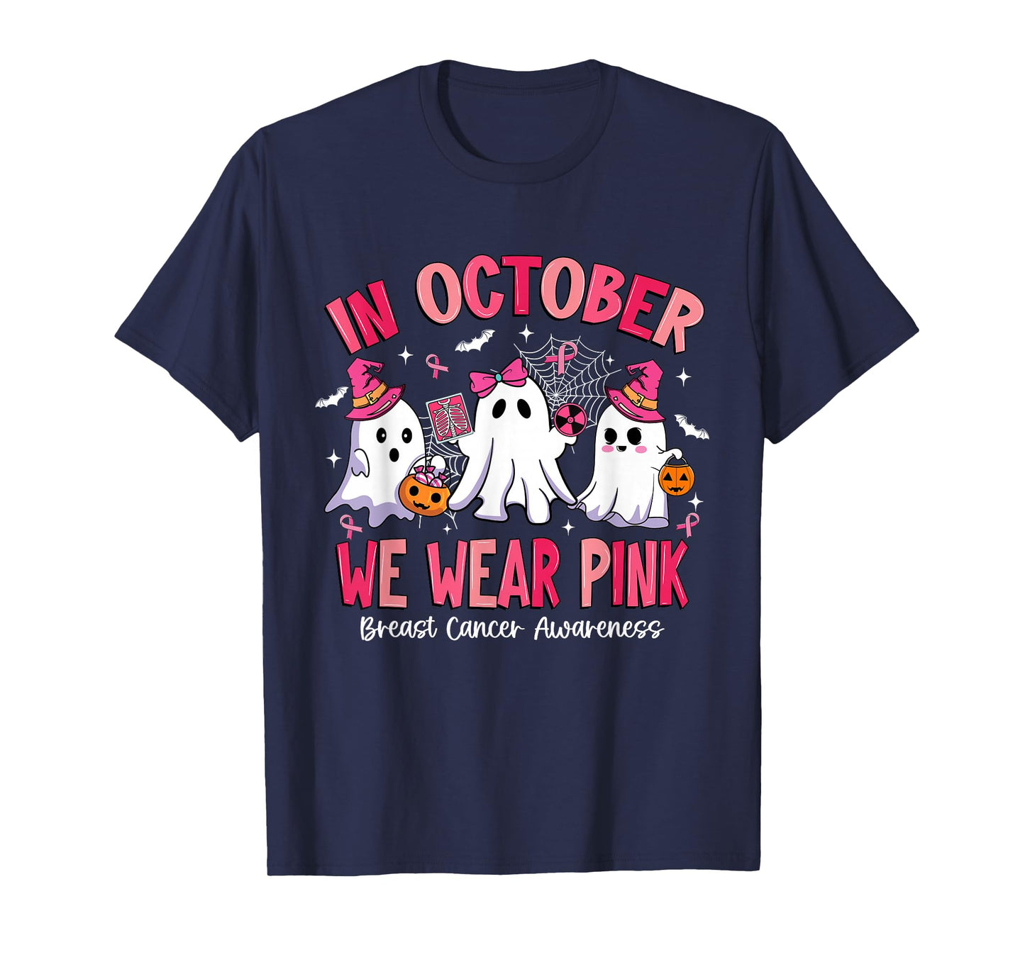 in October We Wear Pink Radiology Breast Cancer T-Shirt