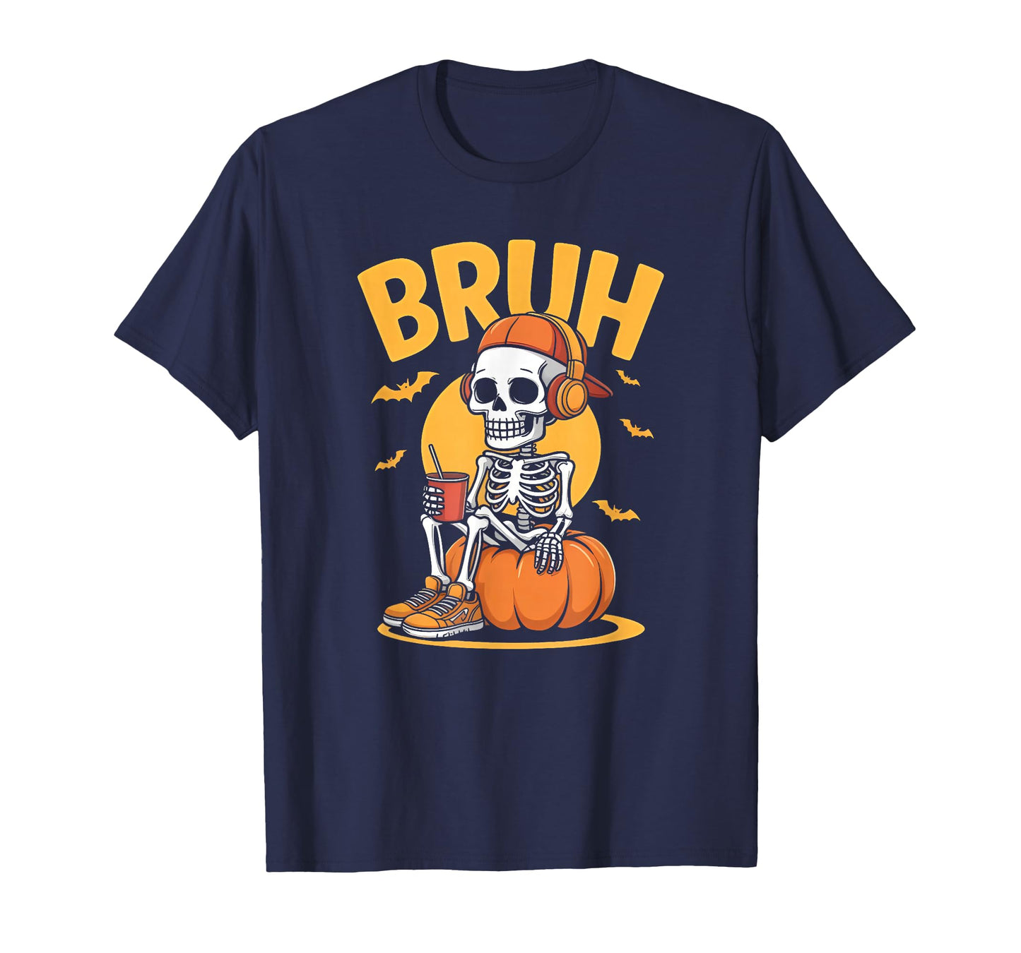 Bruh Halloween Skeleton Gamer Video Gaming T-Shirt