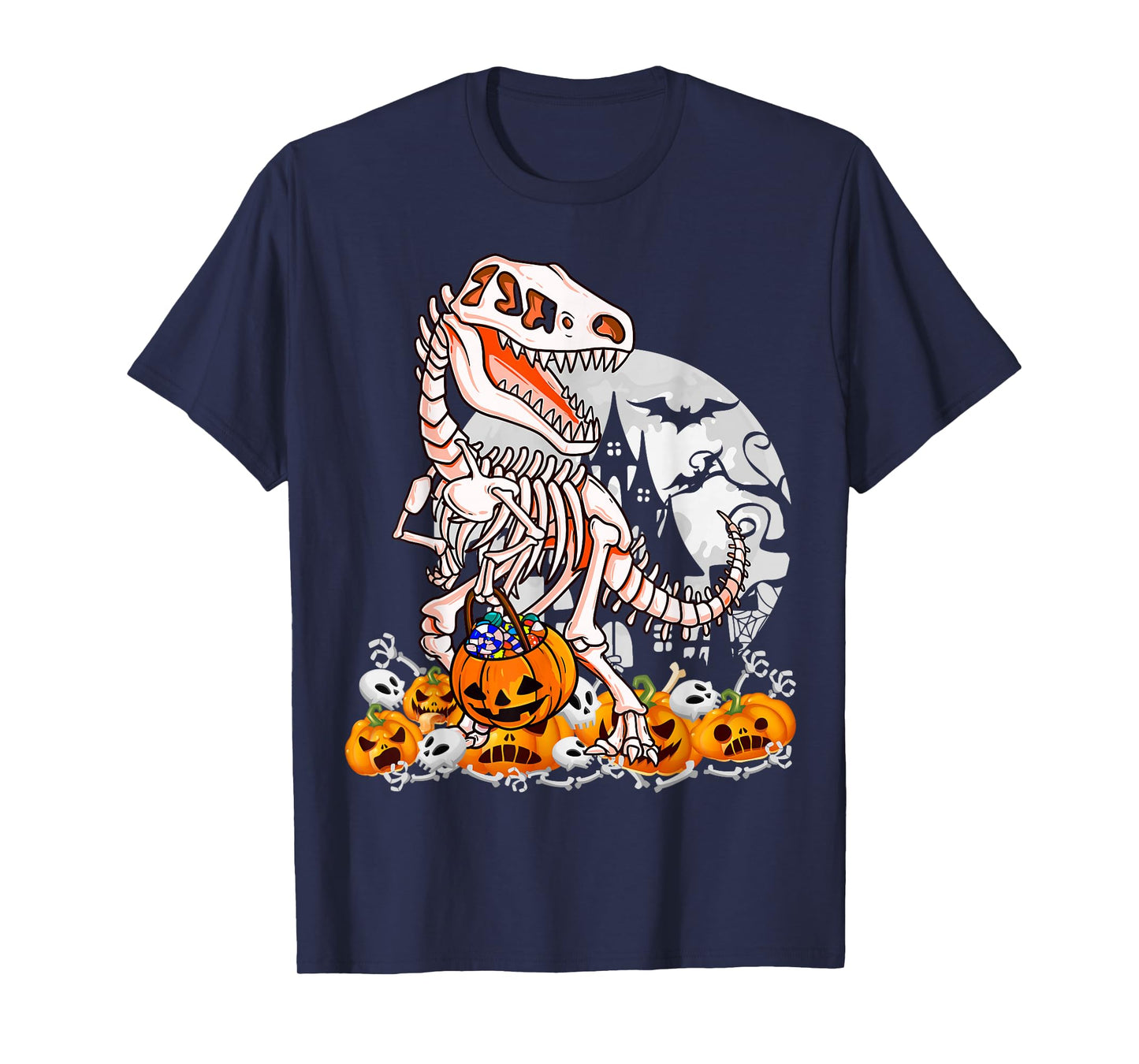 Dinosaur Skeleton T rex Scary Halloween T-Shirt