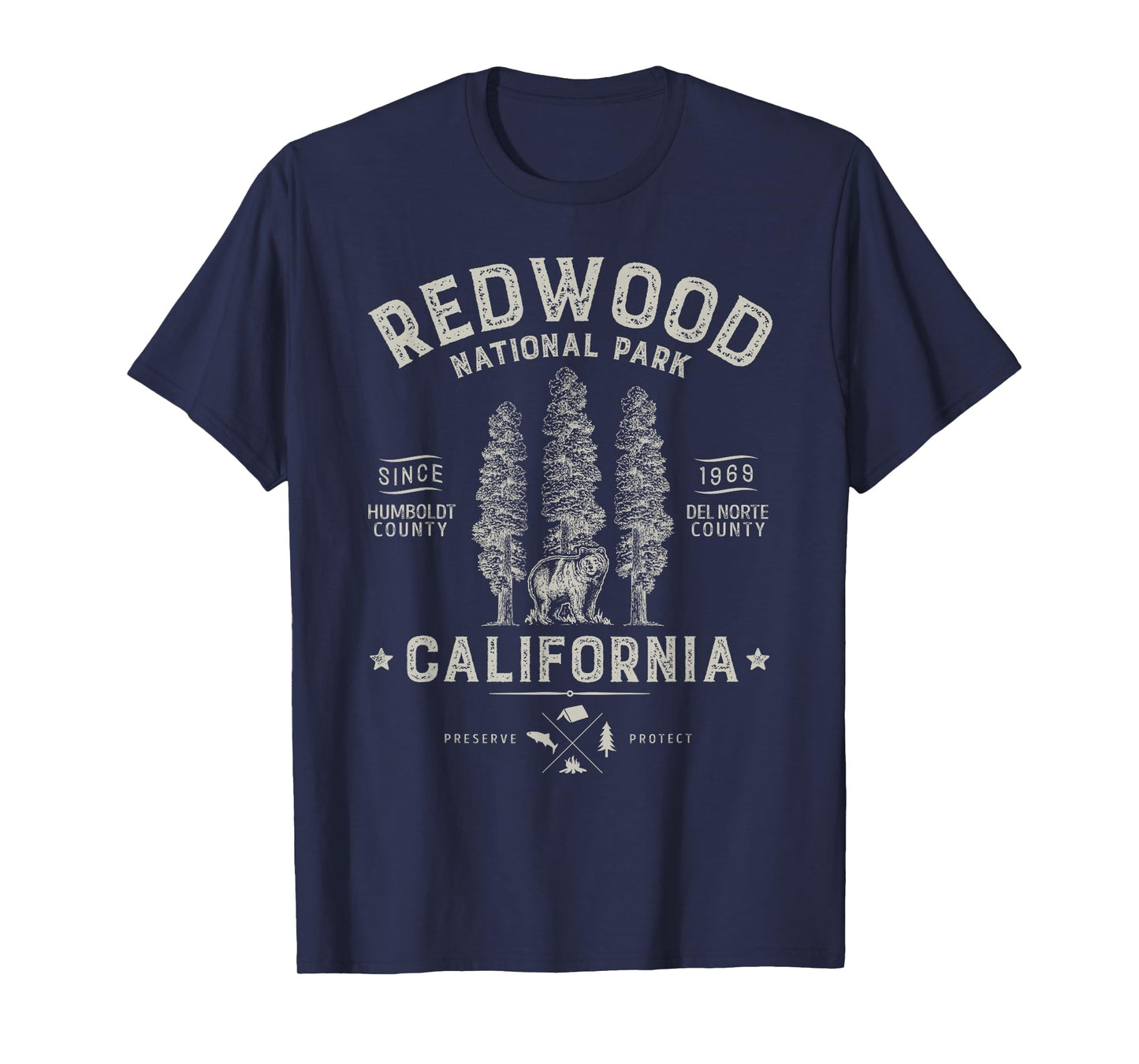 Redwood National Park T Shirt Vintage California Bear Gifts T-Shirt