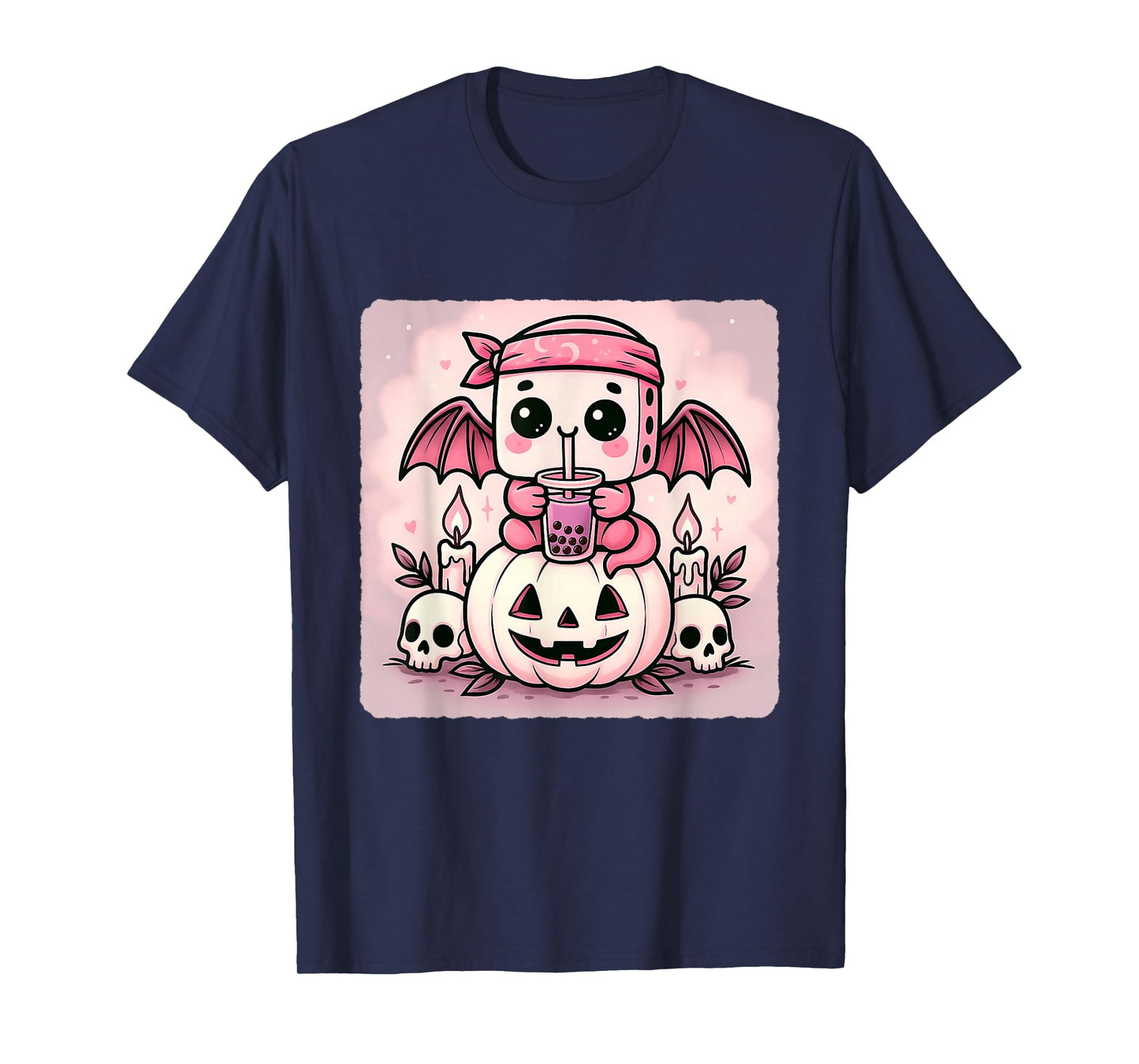 Dice Bat Kawaii Pastel Goth Creepy Cute Skeleton T-Shirt