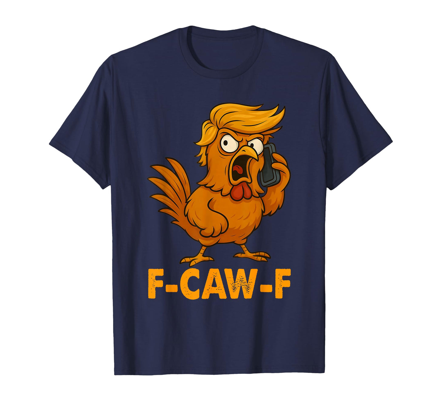 Funny F-CAW-F Turkey with Crazy Hair Thanksgiving Humor Art T-Shirt