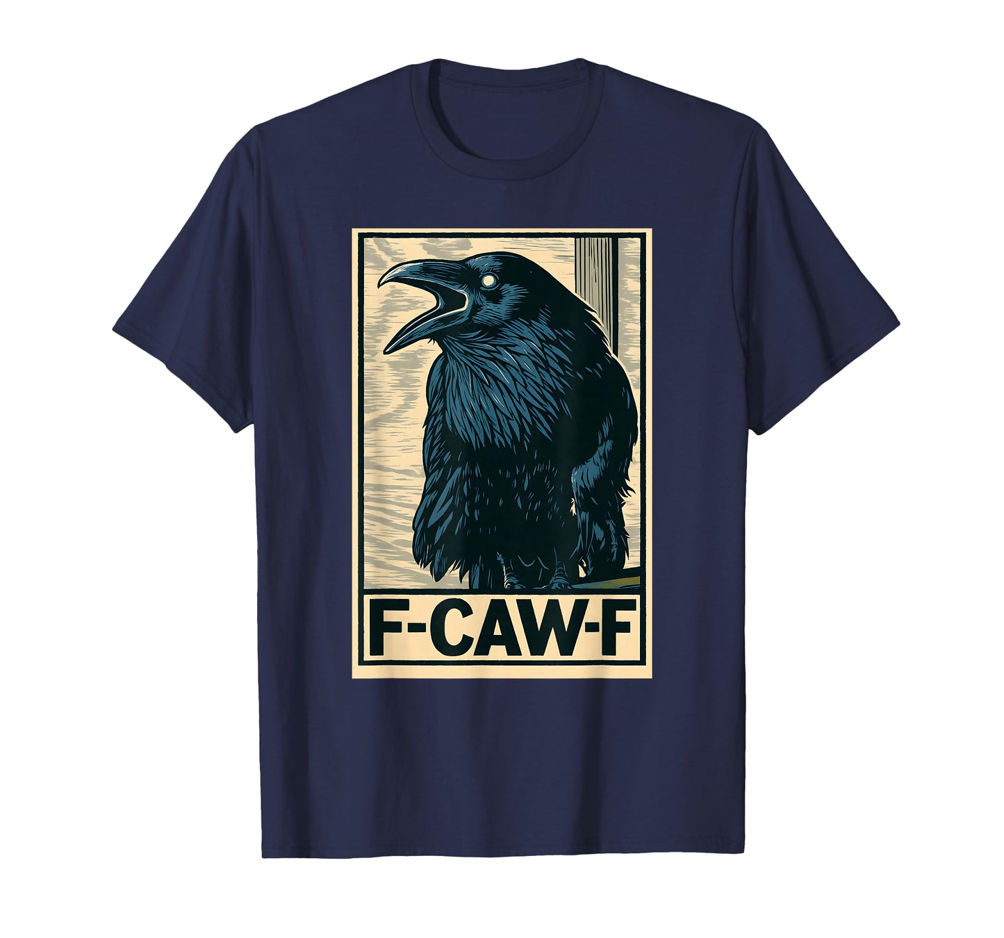 Funny Black Crow Bird with F-Caw-F Saying T-Shirt