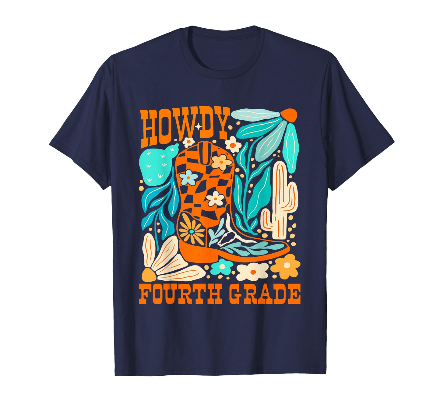 Howdy Fourth Grade Western 4th Grade Teacher Cowboy Cowgirl T-Shirt