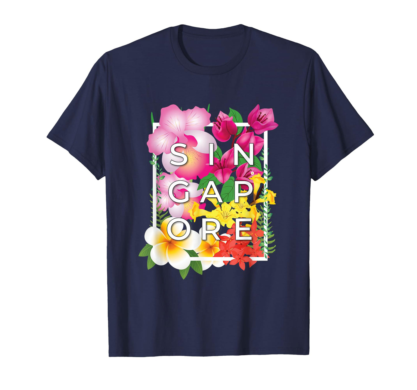 Flowers of Singapore Word Art - Singaporean Pride T-Shirt