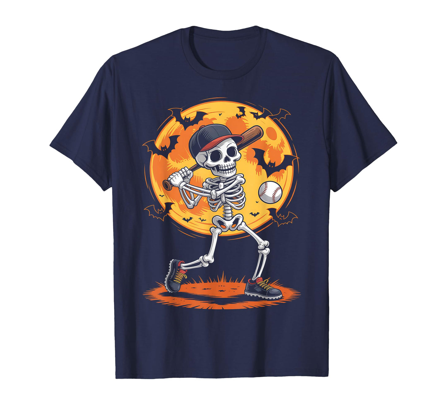 Baseball Skeleton Halloween Baseball T-Shirt