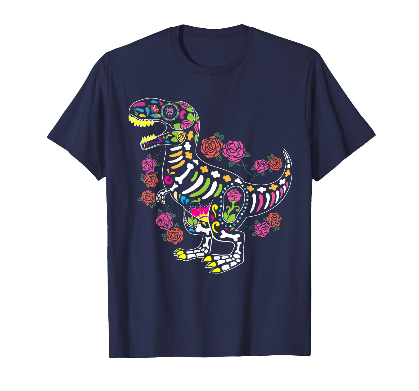 Kids Dia De Los Muertos Skull Dinosaur Mexican Boy Toddler T-Shirt