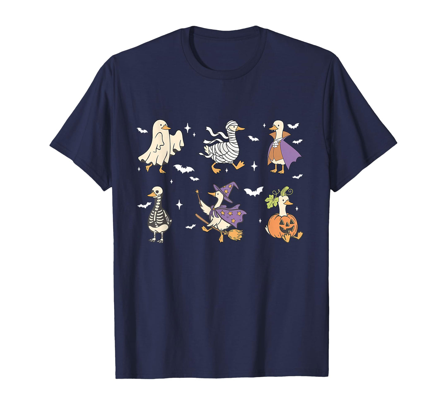 Halloween Silly Goose Ghost Fall Spooky Pumpkin T-Shirt