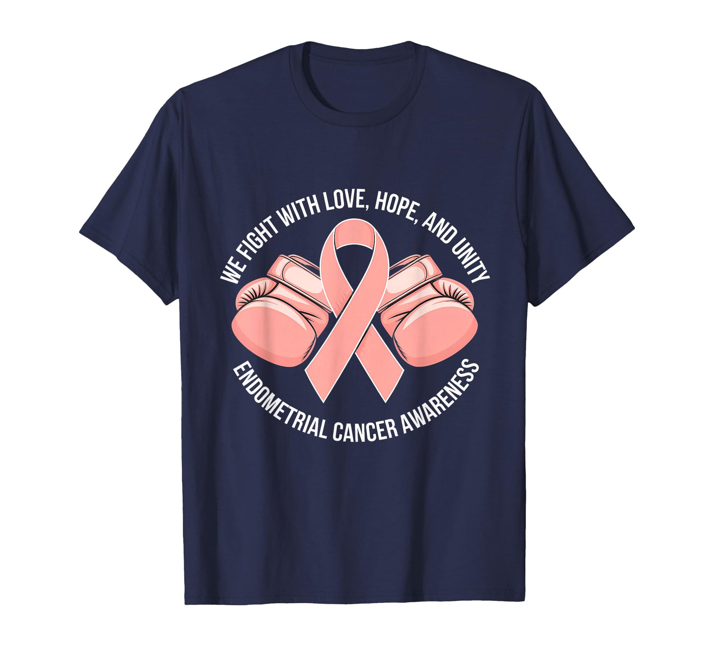 Endometrial Cancer Awareness Peach Ribbon T-Shirt